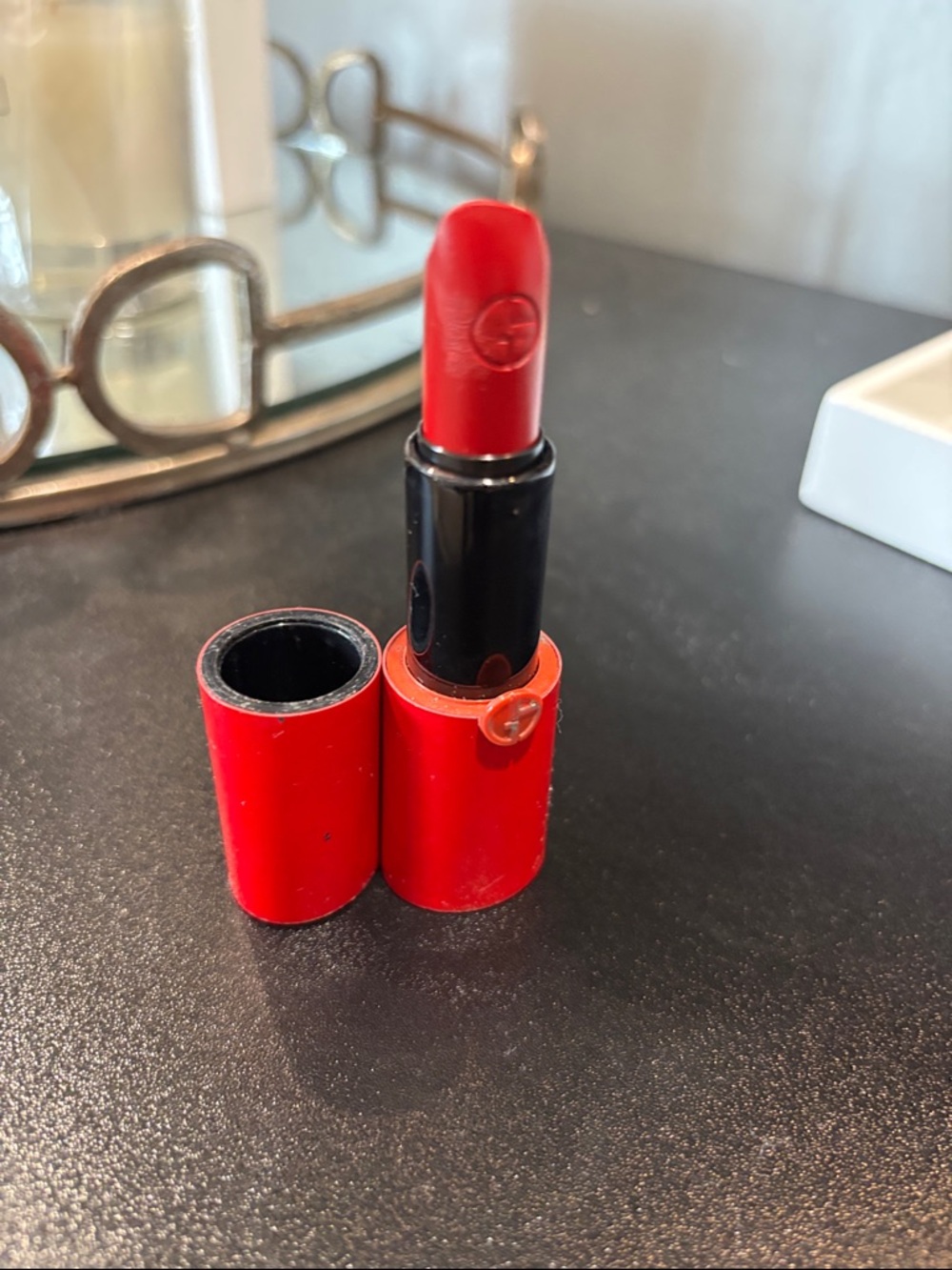 Giorgio Armani Satin Lipstick in Rouge Ecstasy